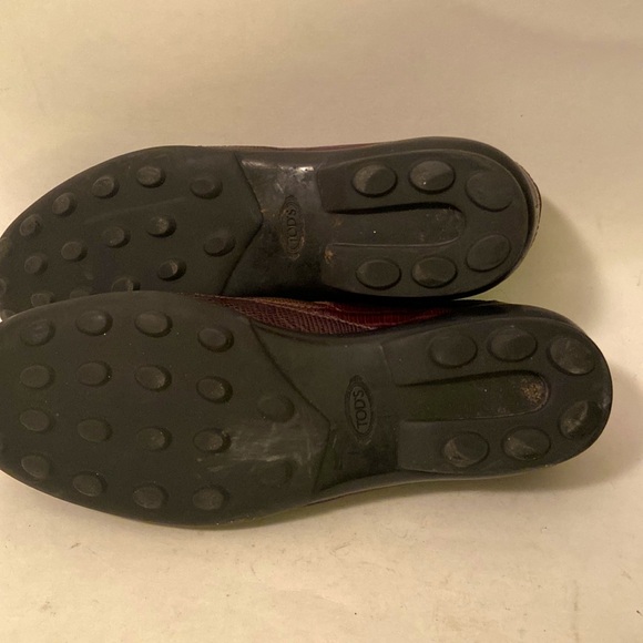 TOD’s Lace Up Flat Sneakers Brown Croco Leather/Mesh Shoes 38/7.5 Italy - Picture 5 of 10